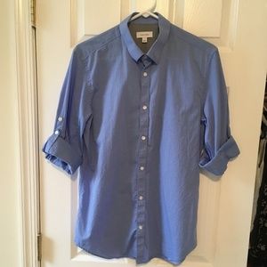 Calvin Klein roll-tab sleeve button down shirt
